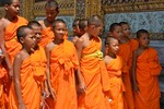 Young monks in front